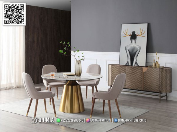 Meja Makan Minimalis Premium Isabella Marble Gold 330FI