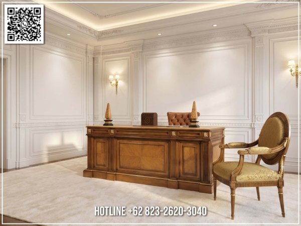 Model Meja Kantor Direktur Jati Mewah Popular 344FI