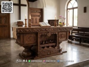 Mimbar Sembahyang, Meja Altar Gereja Valentina Jati 347FI