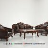 Sofa Tamu Mewah Jati Kulit 367FI