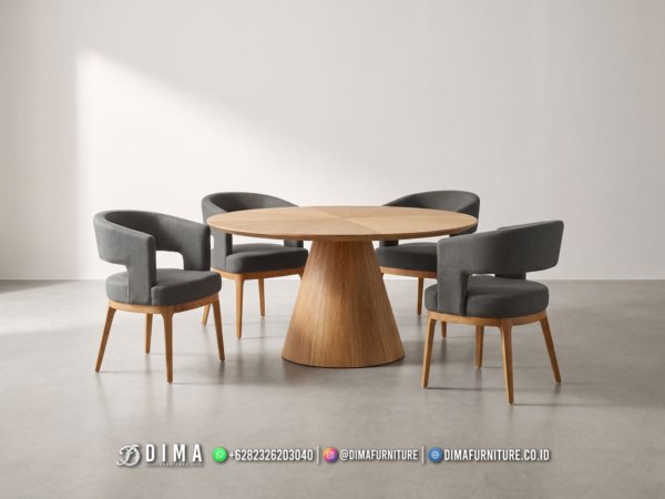 Meja Makan Jati Jepara Round Modern 393FI
