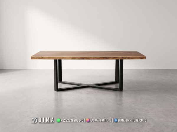 Model Meja Makan Trembesi Kaki Besi Silang 398FI