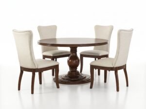 Set Meja Makan Bundar Modern Elegan 383FI