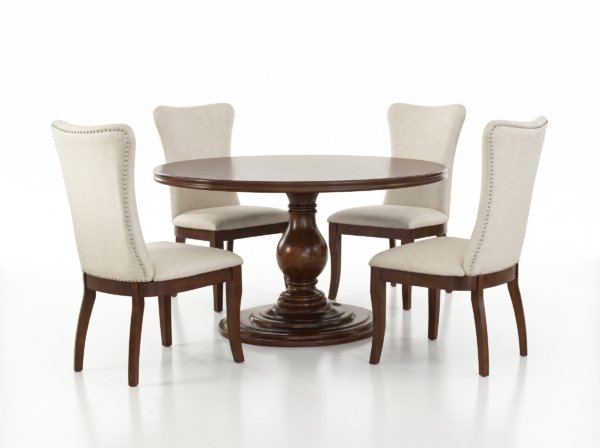 Set Meja Makan Bundar Modern Elegan 383FI