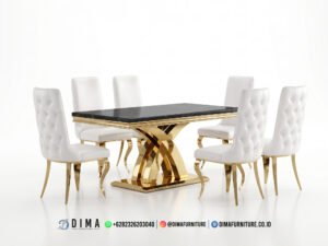 Set Meja Makan Marmer Mewah Modern 382FI