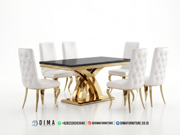 Set Meja Makan Marmer Mewah Modern 382FI