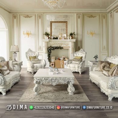 Glamours Carving Sofa Tamu Putih Furniture Jakarta 57FI