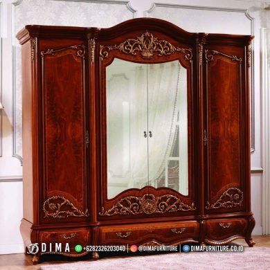 SALE LEMARI PAKAIAN JATI CLASSIC LUXURY EDITH 129FI