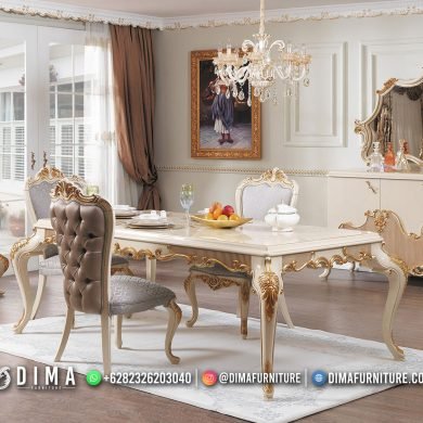 SET MEJA MAKAN MEWAH SHABBY LUXURY 226FI